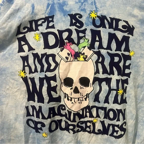 Coney Island Picnic Blue Tie-Dye Long Sleeve Graphic T-Shirt - Size XL - Picture 2 of 8